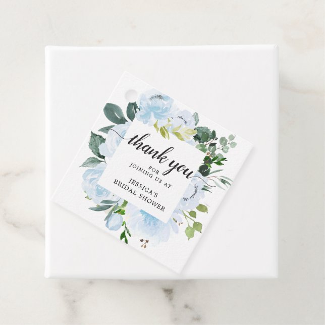 Étiquette de remerciement pour Baby Shower Fleur J (En situation)