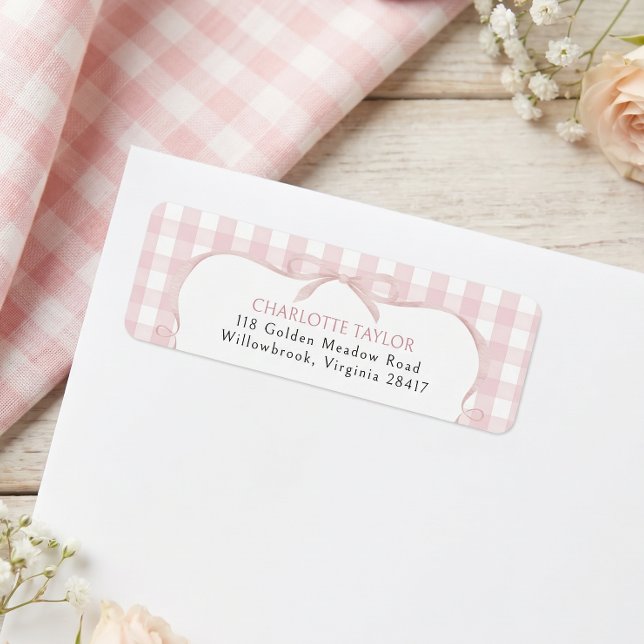 Étiquette de remerciement pour Baby Shower Gingham (Créateur téléchargé)
