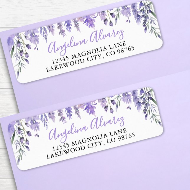 Étiquette de Remerciement pour Baby Shower Lavande (Lavender Purple Bridal Shower label )