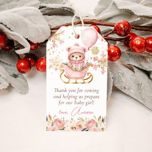 Étiquette de remerciement pour Baby Shower ours ro