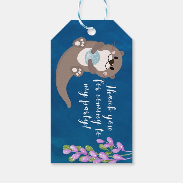 Étiquette de remerciement pour cadeau de loutre (Devant)