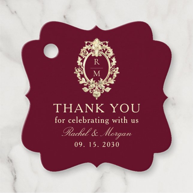 Étiquette de remerciement pour cadeau de mariage B (Devant)