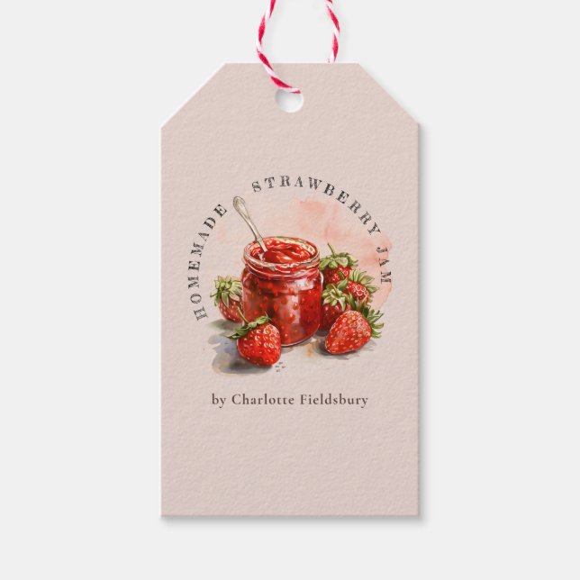 Étiquette de remerciement pour confiture de fraise (Devant)