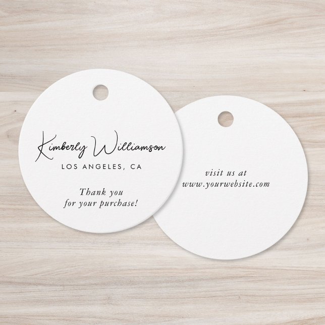Étiquette de remerciement pour entreprise Chic Scr (Chic Script Business Thank You Gift Tag)