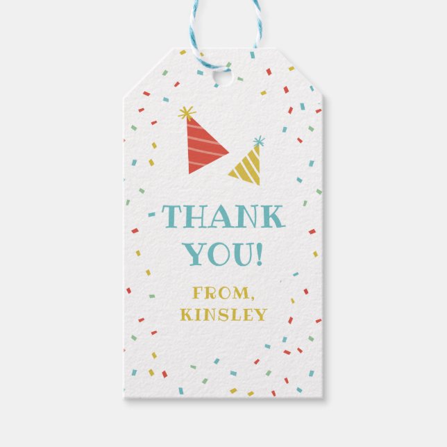 Étiquette de remerciement pour fête d'anniversaire (Devant)