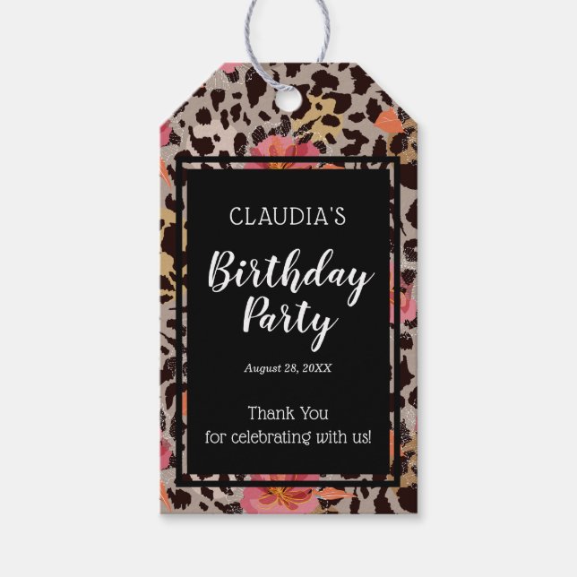 Étiquette de remerciement pour fête d'anniversaire (Devant)