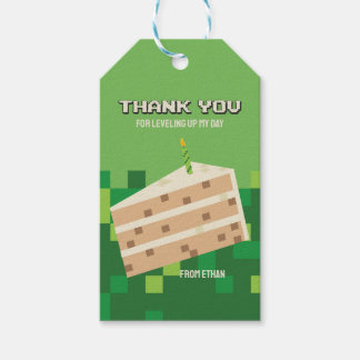 Étiquette de remerciement pour fête de gamer pixel