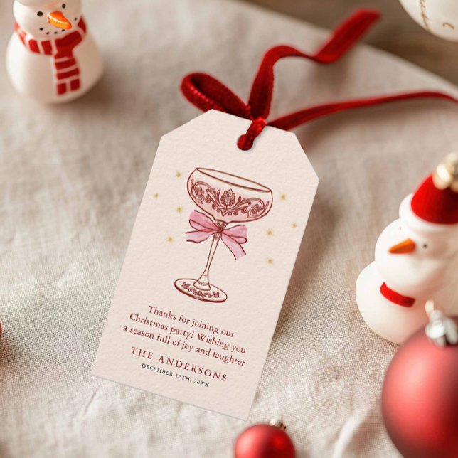 Étiquette de remerciement pour la fête de Noël (Christmas Cocktail Party Favor Tags)