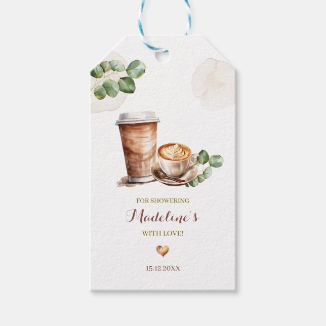 étiquette de remerciement pour l'amour du café en  (Devant)