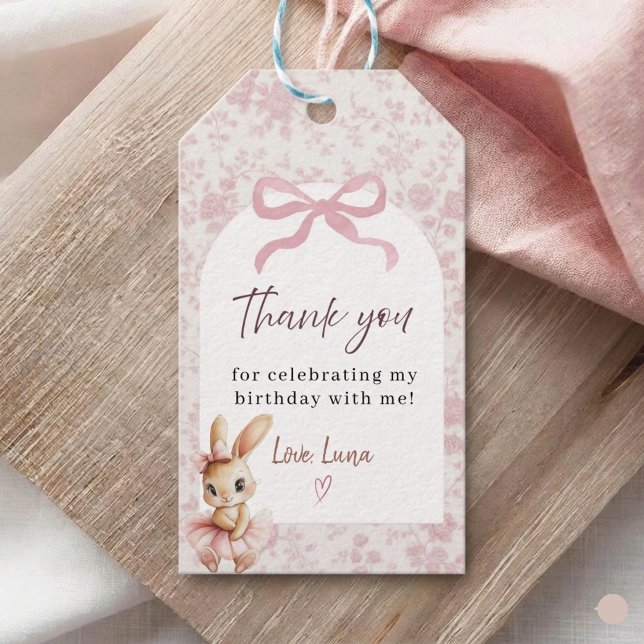 Étiquette de remerciement pour lapin d'anniversair (Créateur téléchargé)