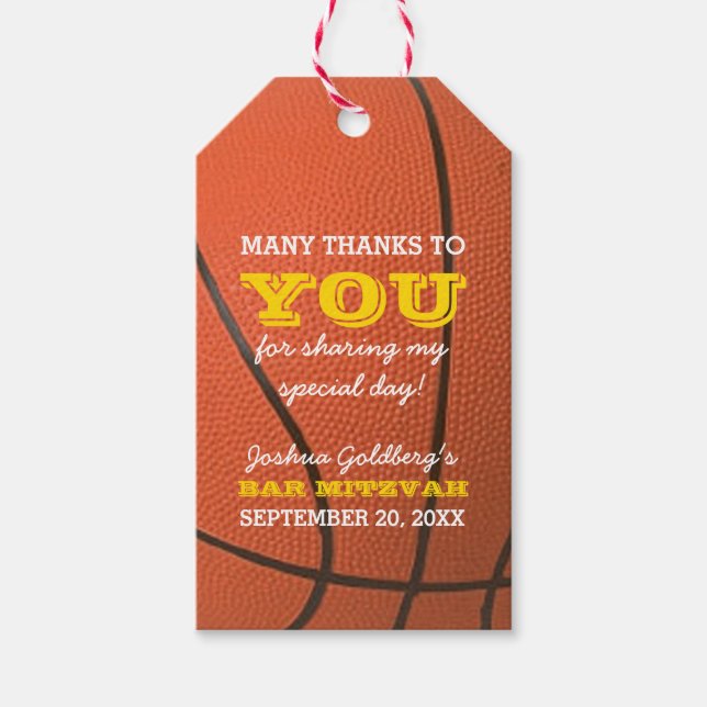 Étiquette de remerciement pour le cadeau de basket (Devant)