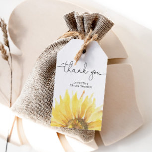 Étiquette de remerciement pour mariage tournesol
