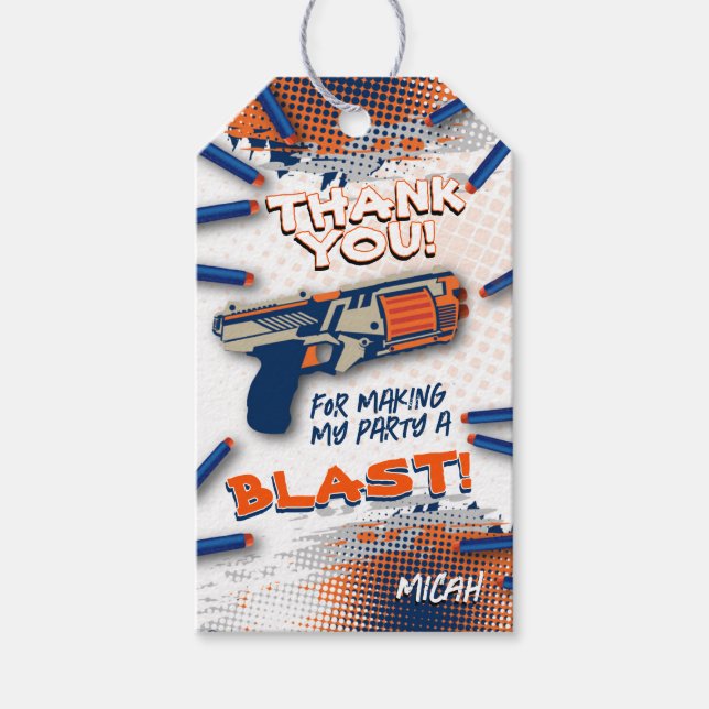 Étiquette de remerciement pour pistolet à fléchett (Devant)