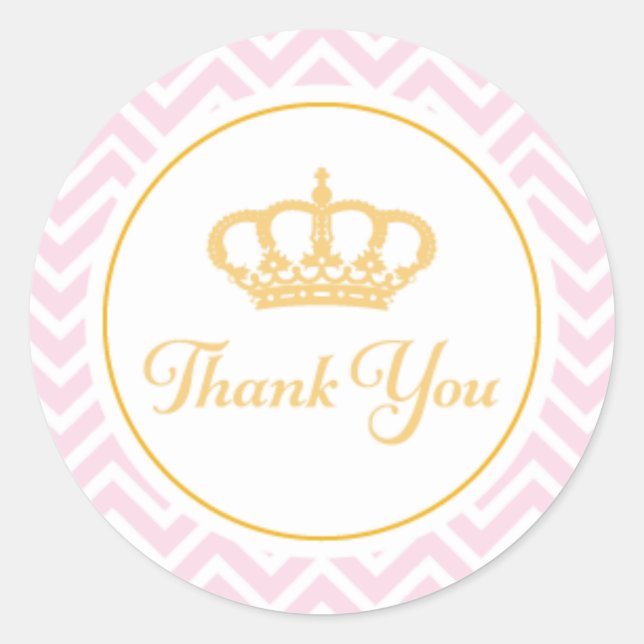 Étiquette de remerciement Princesse (Devant)
