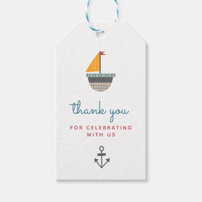 Étiquette de remerciement sur le thème maritime (Devant)
