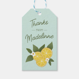 Étiquette de remerciement vintage citron