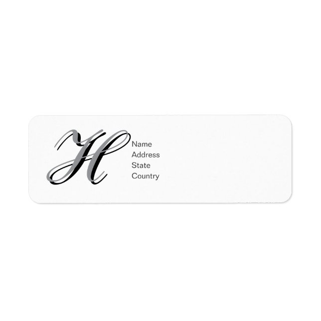 Étiquette de renvoi d'adresse avec monogramme pers (Devant)