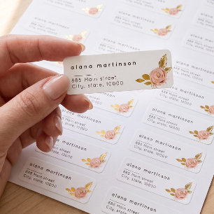 Étiquette de renvoi d'adresse de mariage florale e