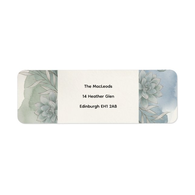 Étiquette de renvoi d'adresse Eucalyptus Bleu Arge (Devant)