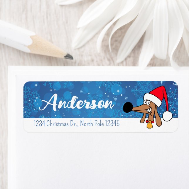 Étiquette de renvoi d'adresse festive de Noël pour (En situation)