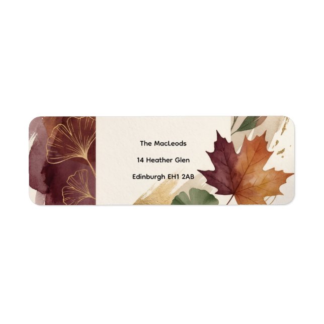 Étiquette de renvoi d'adresse Fleurs d'Automne Bou (Devant)