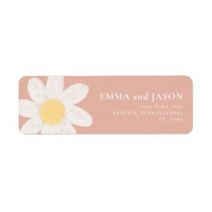 Étiquette de renvoi d'adresse florale rose bohème