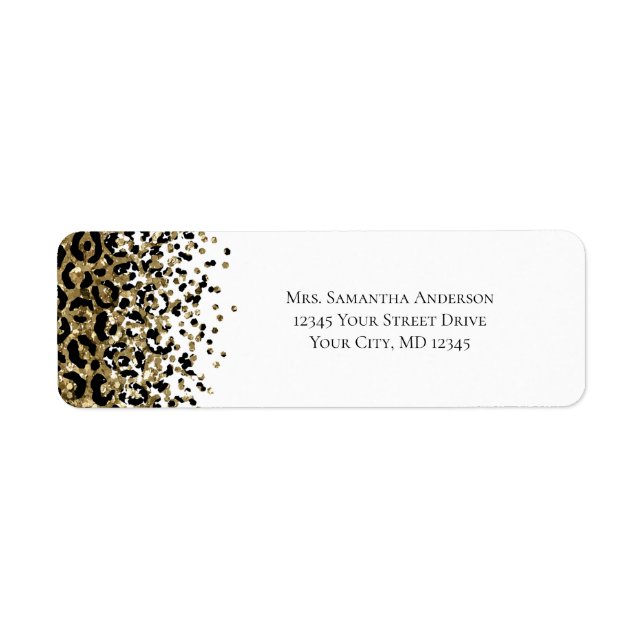 Étiquette de renvoi d'adresse Paillettes Imprimé L (Devant)