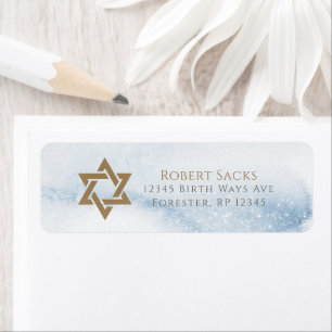 Étiquette de renvoi de Bar Mitzvah à l'aquarelle b