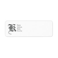 Étiquette de renvoi personnalisée Monogramme K