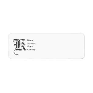 Étiquette de renvoi personnalisée Monogramme K