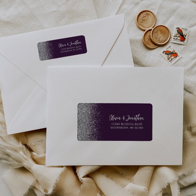 Étiquette de réponse de mariage avec paillettes ar (Créateur téléchargé)
