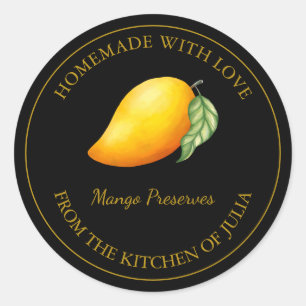 Étiquette de réserve de mangue maison or Noir