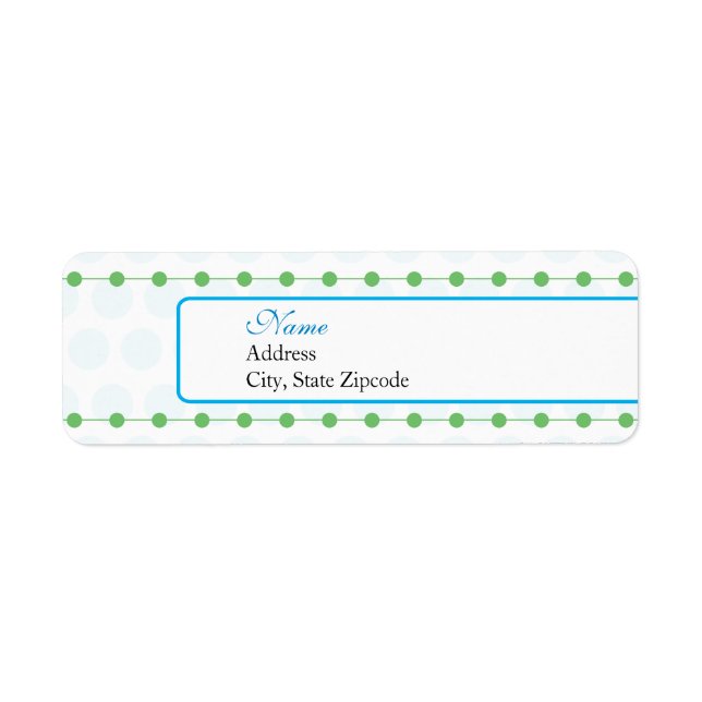 Étiquette de retour Baby shower bleu et vert (Devant)