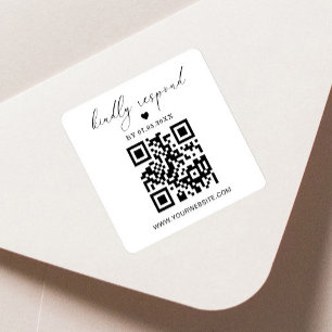 Étiquette de retour carrée Code QR   Autocollant R