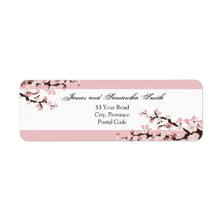 Étiquette de retour Cherry Blossom - Blanc rose