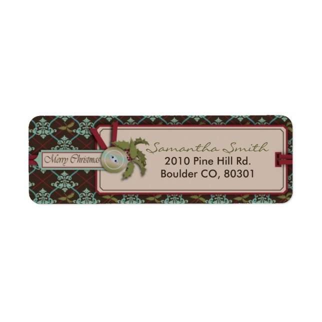 Étiquette de retour classique de Noël (Devant)
