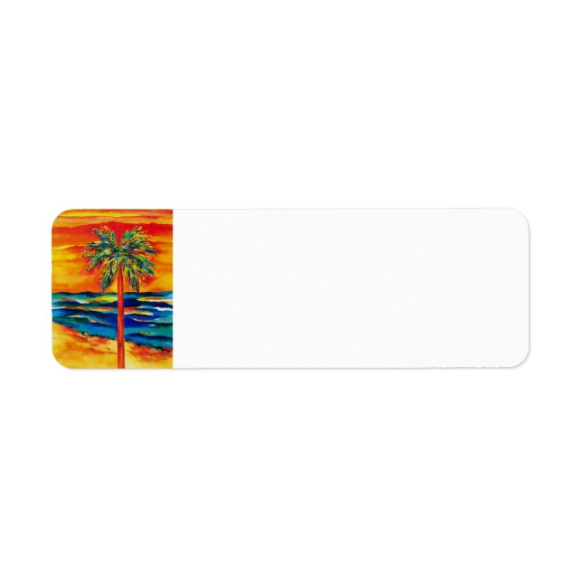 Étiquette de retour couleur tropicale (Devant)