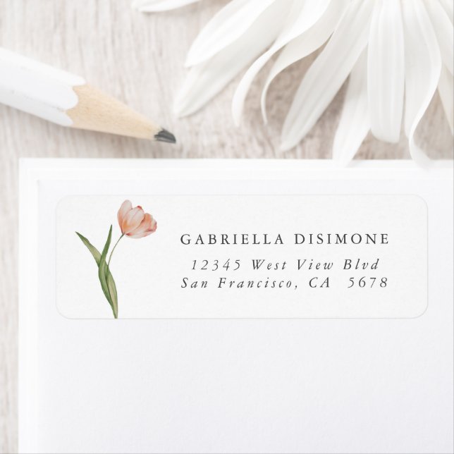 Étiquette de retour d'adresse aquarelle élégante t (En situation)