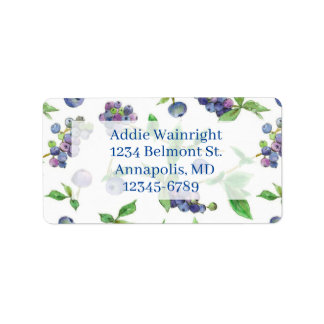 Étiquette de retour d'adresse aux bleuets aquarell