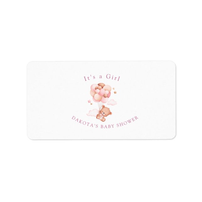 Étiquette de retour d'adresse de Baby Shower avec  (Devant)
