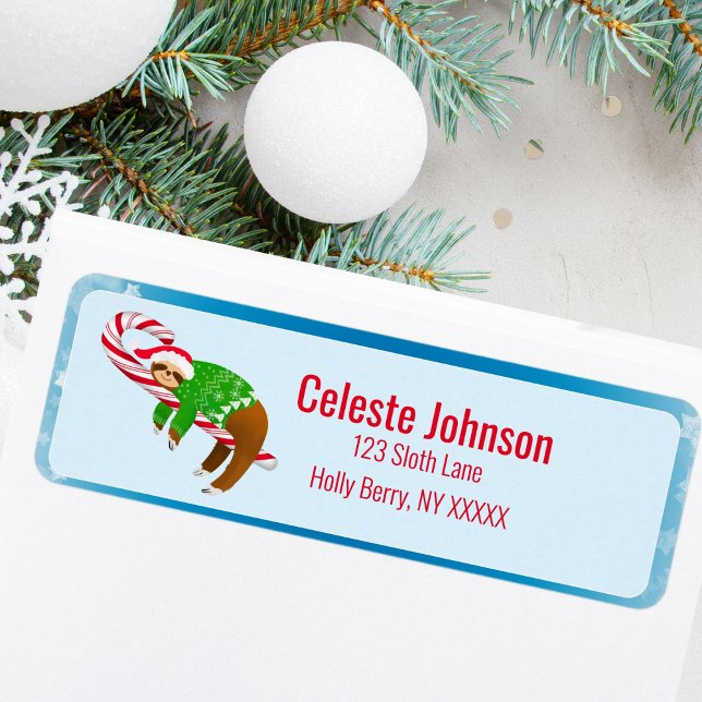 Étiquette de retour d'adresse de bonbon de Noël de (Créateur téléchargé)