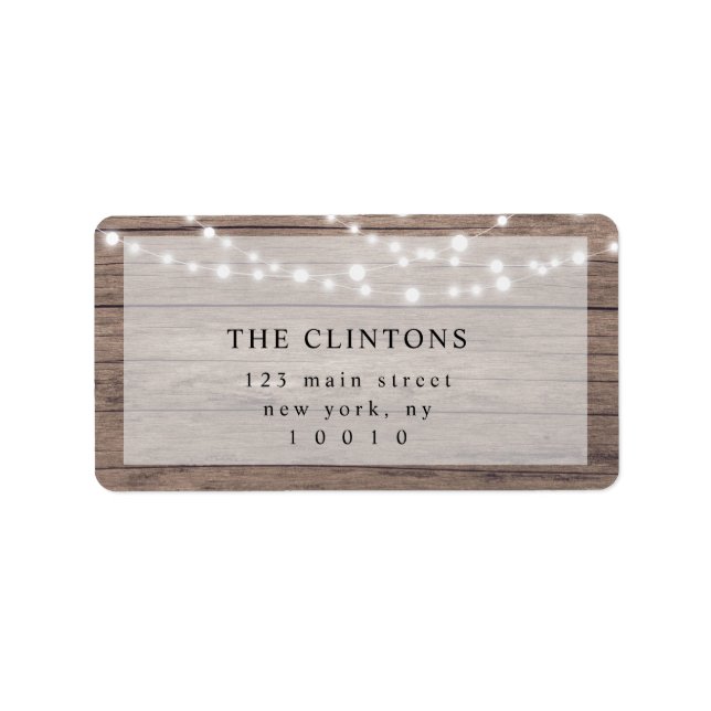 Étiquette de retour d'adresse de chaîne rustique (Devant)