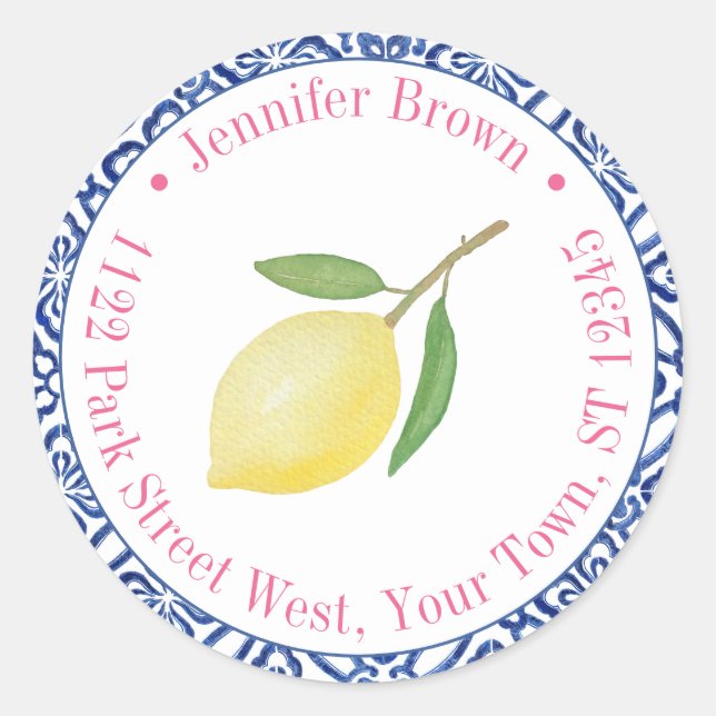 Étiquette de retour d'adresse de douche en carrela (Devant)