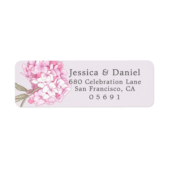 Étiquette de retour d'adresse de fleur élégante d' (Devant)