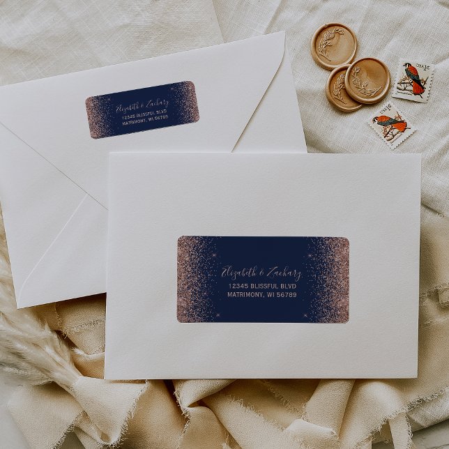Étiquette de retour d'adresse de mariage avec pail (Créateur téléchargé)