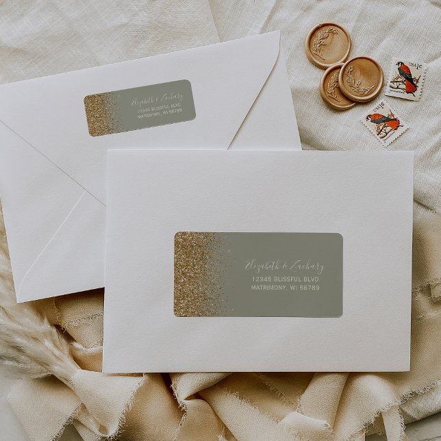 Étiquette de retour d'adresse de mariage avec pail (Créateur téléchargé)