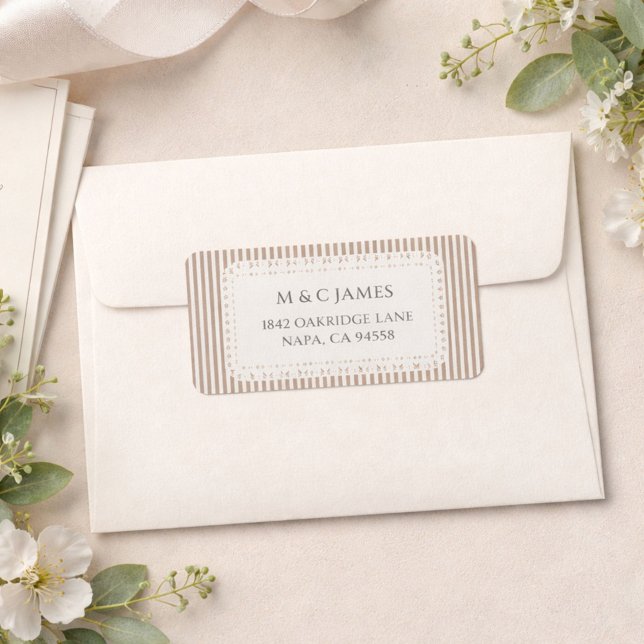 Étiquette de retour d'adresse de mariage avec rayu (Créateur téléchargé)