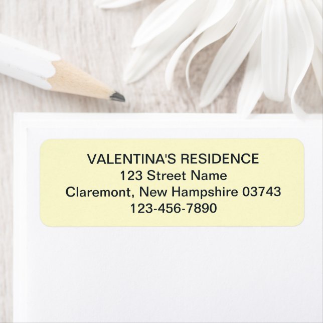 Étiquette de retour d'adresse de mariage avec text (En situation)