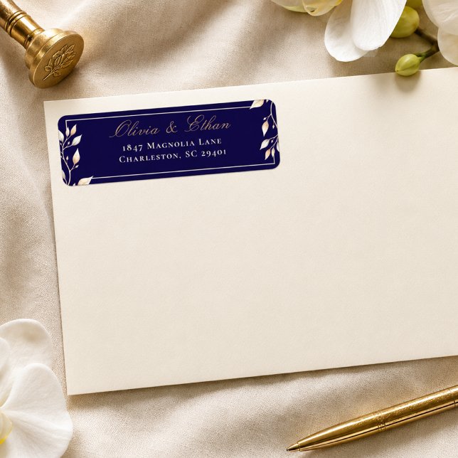 Étiquette de retour d'adresse de mariage botanique (Créateur téléchargé)