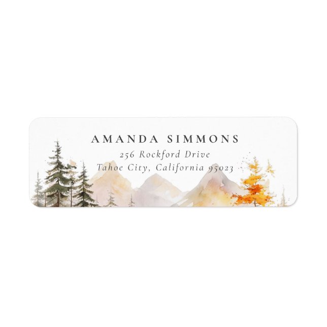 Étiquette de retour d'adresse de mariage de forêt  (Devant)